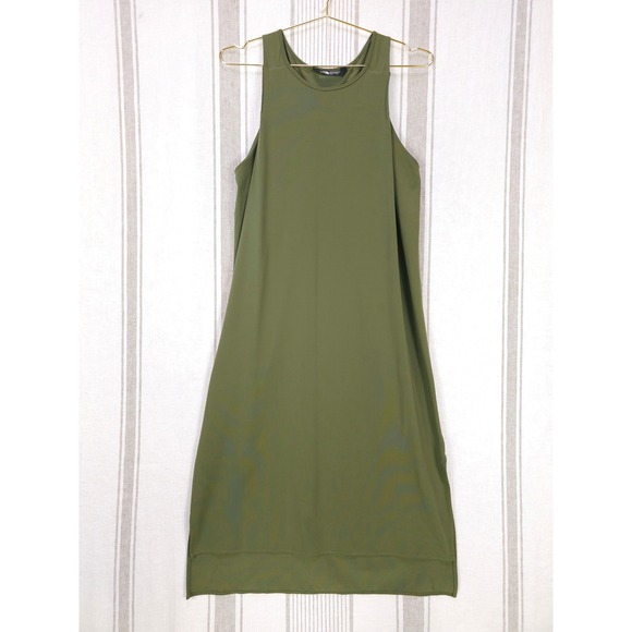The North Face Midi Dress Olive Green Sz Medium Sleeveless Casual Activewear - Picture 1 of 7